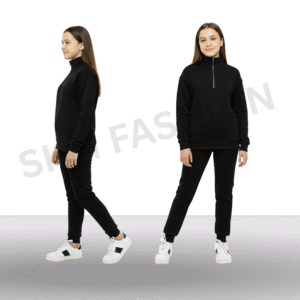 SKM Girls Quarter zipper tracksuit set